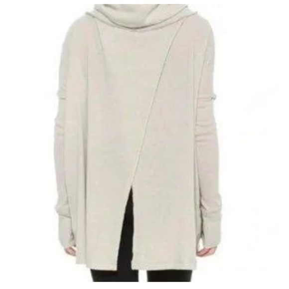 Free People Juicy Long Sleeve‎ Slouchy Turtleneck Shirt Sweater Stone Cold (NWT) - Picture 4 of 8